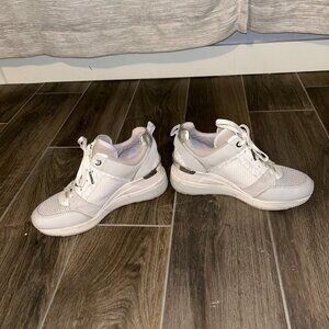 Michael Kors Allie Stride White Wedge Sneakers - Size 5.5M